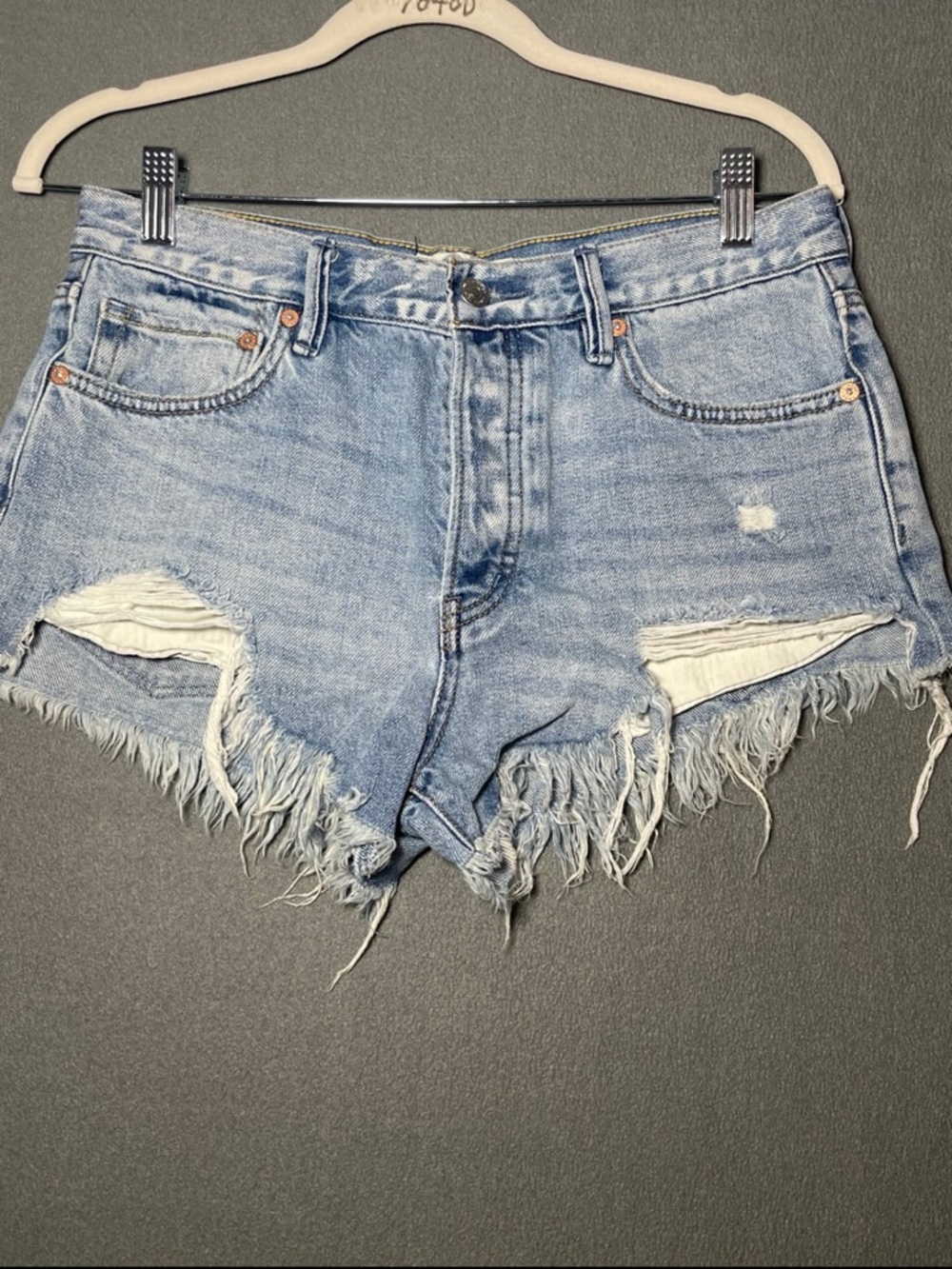 Free People We The Free Womens 27 Distressed Cutoff Denim Shorts